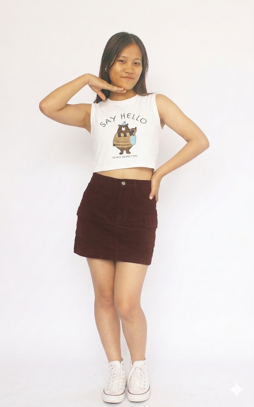 Corduroy Utility Mini Skirt