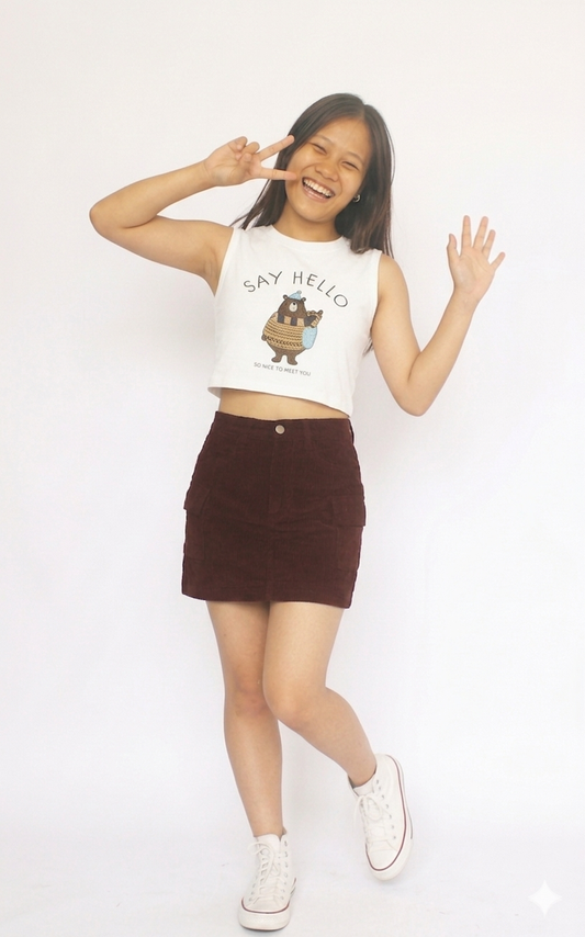 Corduroy Utility Mini Skirt