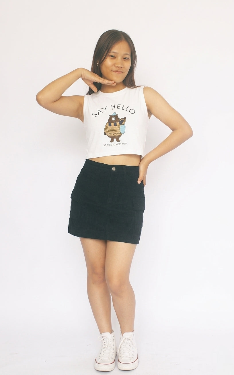 Corduroy Utility Mini Skirt